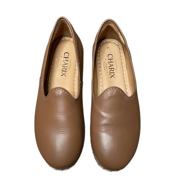 Charix Classic Artisan Leather Slip On Flats Shoes Camel Size 7 US 37 EU Travel - Picture 2 of 16